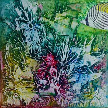 Le Jardin de corail 2, peinture de Patrick Letor à La Frette sur Seine 95